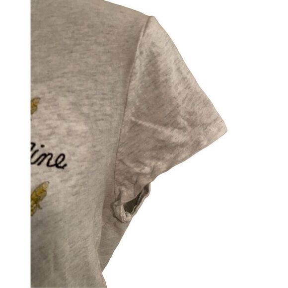 GAP Women`s Crewneck Print Tee Cap Sleeve T-Shirt Top Bee Mine Embroidery Size L - Picture 4 of 5